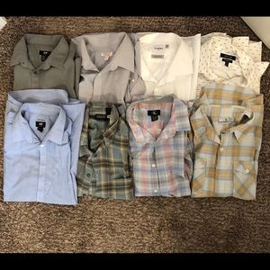 8 dress shirts from L-XXL, Hurley, Patagonia